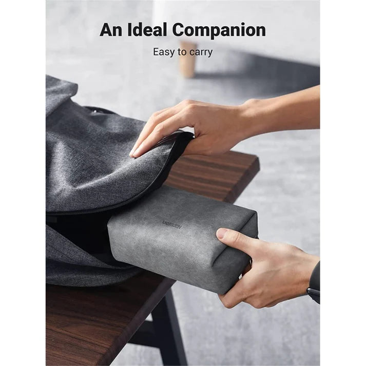 UGREEN 80520 Electronics Accessories Storage Bag with Lanyard (Gray)