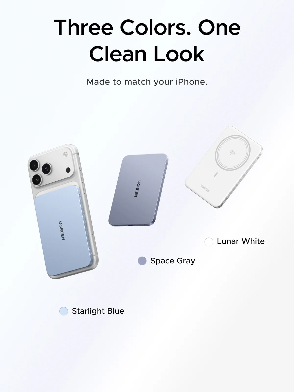 UGREEN MagFlow Air Magnetic Power Bank 5000mAh 20W Space Gray (75984B)