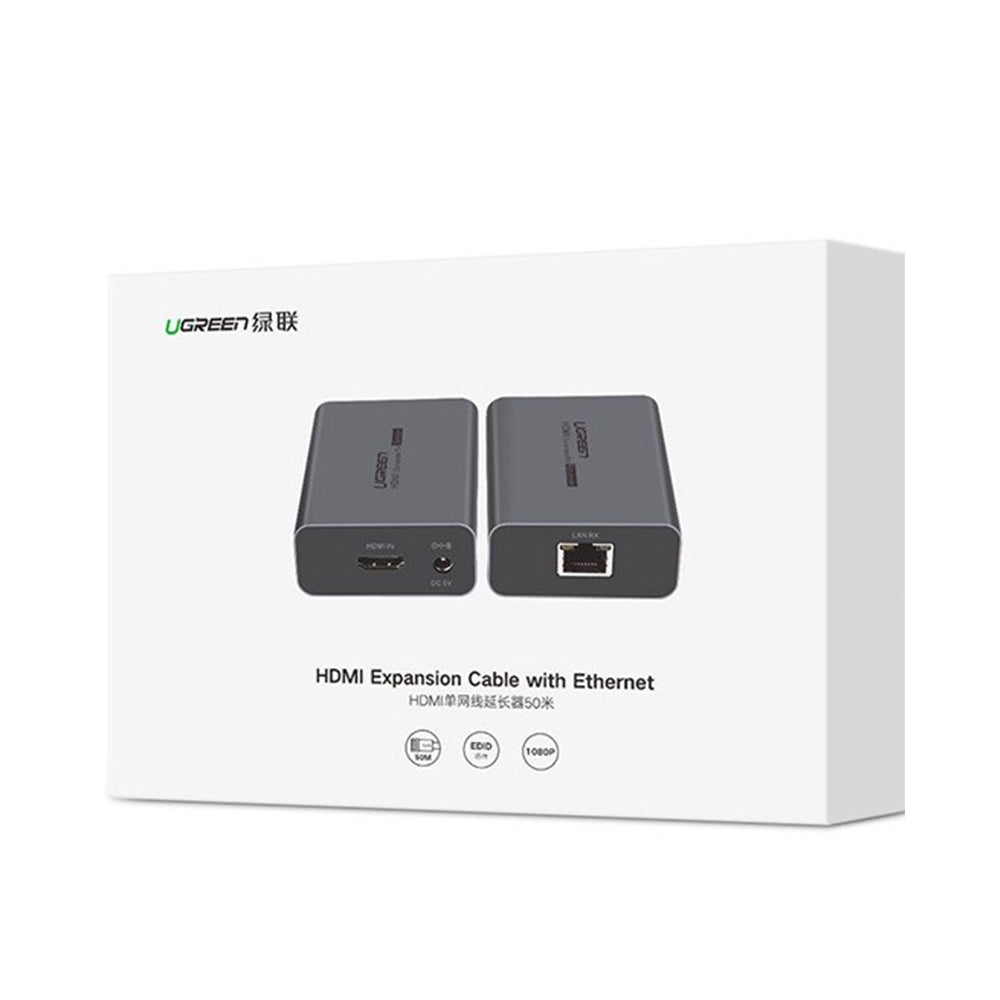UGREEN Ethernet Extender 70M 1080P 60Hz HDMI Extension Cat5e Cat6 Cable Transmitter Receiver Power Adapter Signal (20519) Ugreen