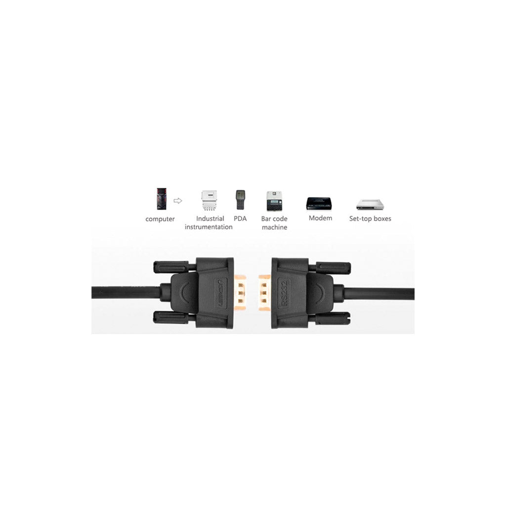 Ugreen 1.5m DB9 RS232 Female To Female Adapter Cable Connects your computer to device with RS-232 compatible (COM port) interface(20149) Ugreen