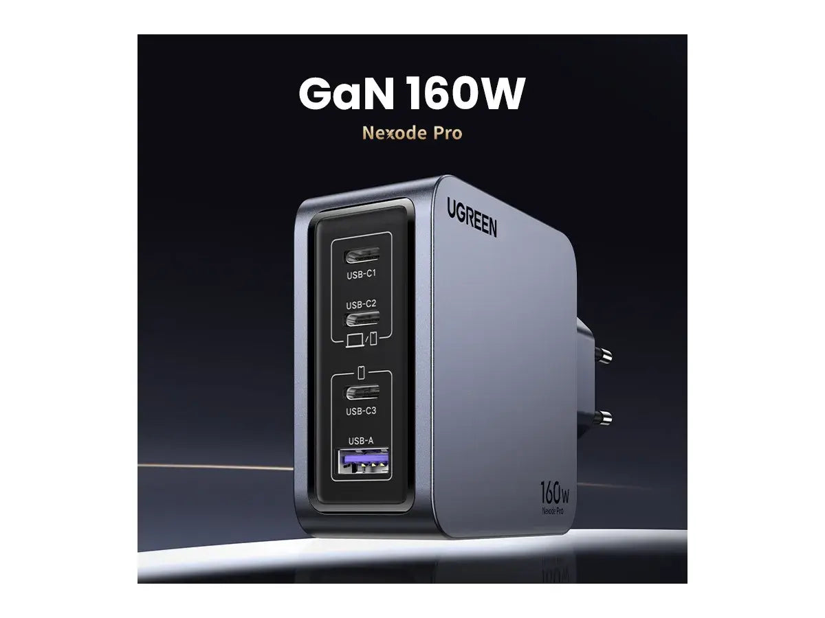 UGREEN Nexode Pro 160W GaN Charger 4-Port Desktop Station 3 USB-C 1 USB-A with Cable MacBook Pro iPhone 15 iPad 25877 Ugreen