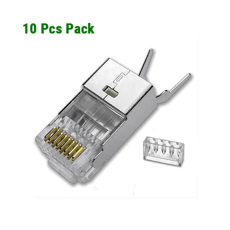 UGREEN Cat 7 Shielded Modular Plugs Gold Plated 50U Pack of 10 RJ45 Connectors High Speed Ethernet Cable Network (50634) Ugreen