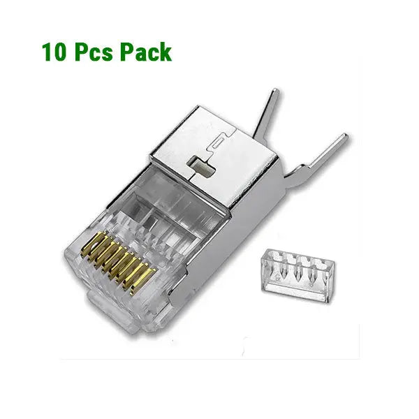 UGREEN Cat 7 Shielded Modular Plugs Gold Plated 50U Pack of 10 RJ45 Connectors High Speed Ethernet Cable Network (50634) Ugreen