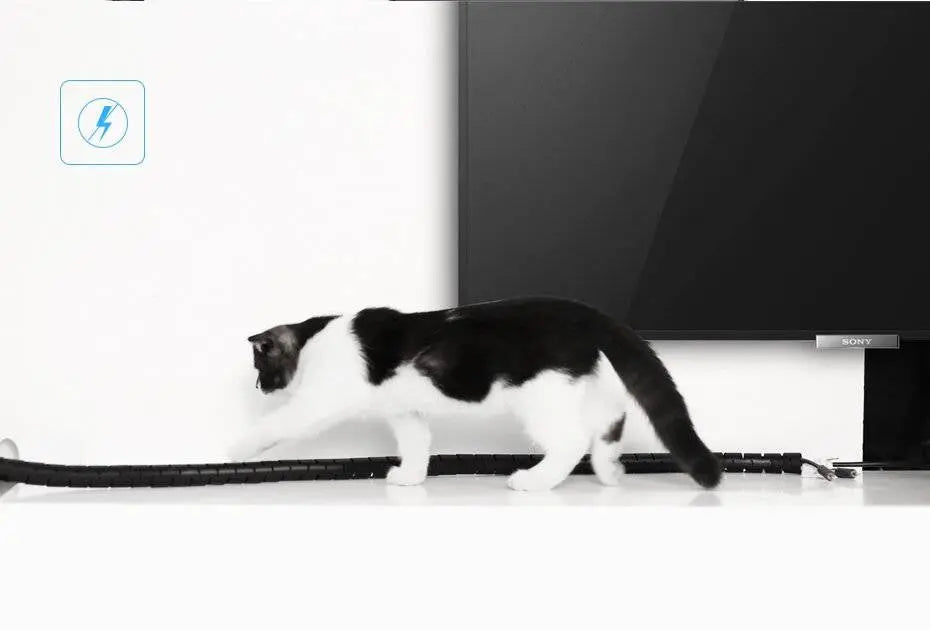 UGREEN Cable Management Sleeve 1.5M Wire Organizer Tube Cord Protector for Home Office Computer TV Setup Black Flexible (30818) Ugreen