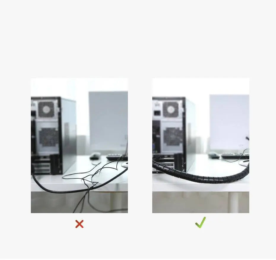 UGREEN Cable Management Sleeve 1.5M Wire Organizer Tube Cord Protector for Home Office Computer TV Setup Black Flexible (30818) Ugreen