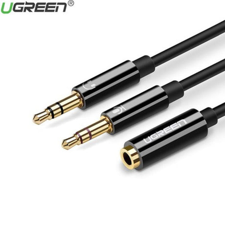 UGREEN 20cm 3.5mm Audio Splitter Cable Female to Dual Male Headphone Mic Y-Splitter ABS Case PC Laptop Smartphone 20898 Ugreen