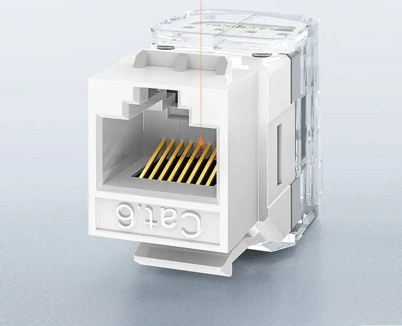 UGREEN Cat6 UTP Tool-Free Modular Information Outlet Connector 180° Network Wall Jack Keystone RJ45 Ethernet Port (80452)