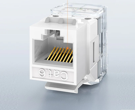 UGREEN Cat6 UTP Tool-Free Modular Information Outlet Connector 180° Network Wall Jack Keystone RJ45 Ethernet Port (80452) - Ugreen India