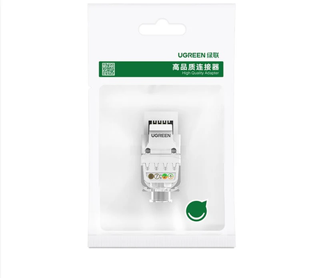 UGREEN Cat6 UTP Tool-Free Modular Information Outlet Connector 180° Network Wall Jack Keystone RJ45 Ethernet Port (80452) - Ugreen India