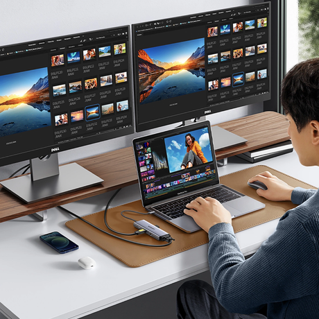 UGREEN 9-in-1 USB-C Docking Station 4K HDMI 100W PD 5Gbps USB 3.0 SD/TF Gigabit Ethernet Audio MacBook Windows Chromebook 15600 Ugreen