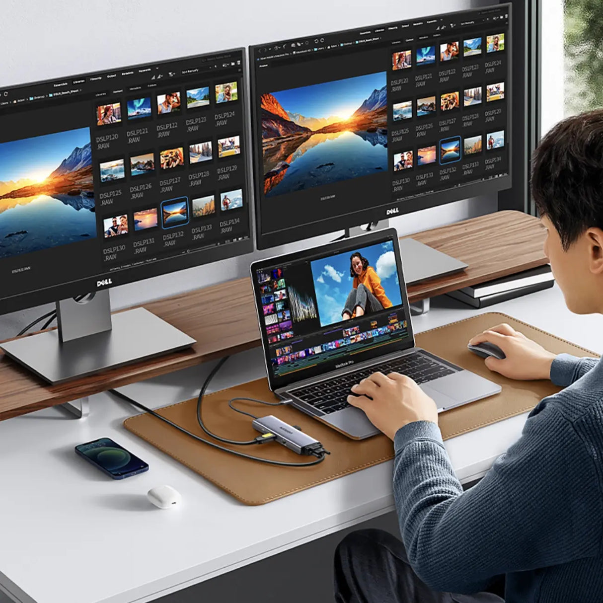 UGREEN 9-in-1 USB-C Docking Station 4K HDMI 100W PD 5Gbps USB 3.0 SD/TF Gigabit Ethernet Audio MacBook Windows Chromebook 15600 Ugreen