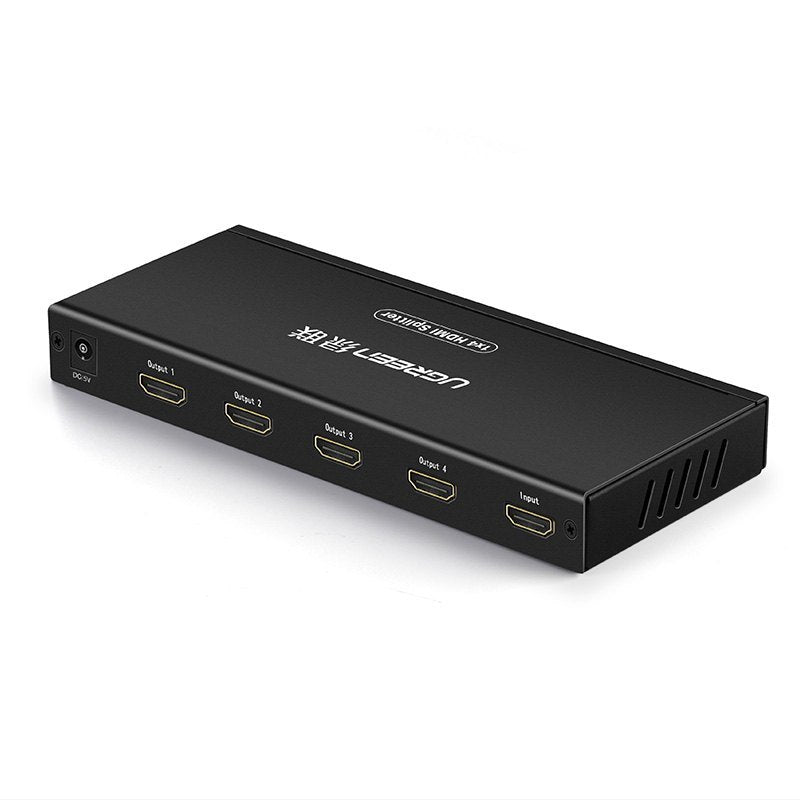 UGREEN 1x4 HDMI Splitter, HDMI Amplifier Splitter 1 In 4 Out, Supports 4K@30Hz, Full HD 1080P, 3D for TV, Monitor, Projector (40202) Ugreen