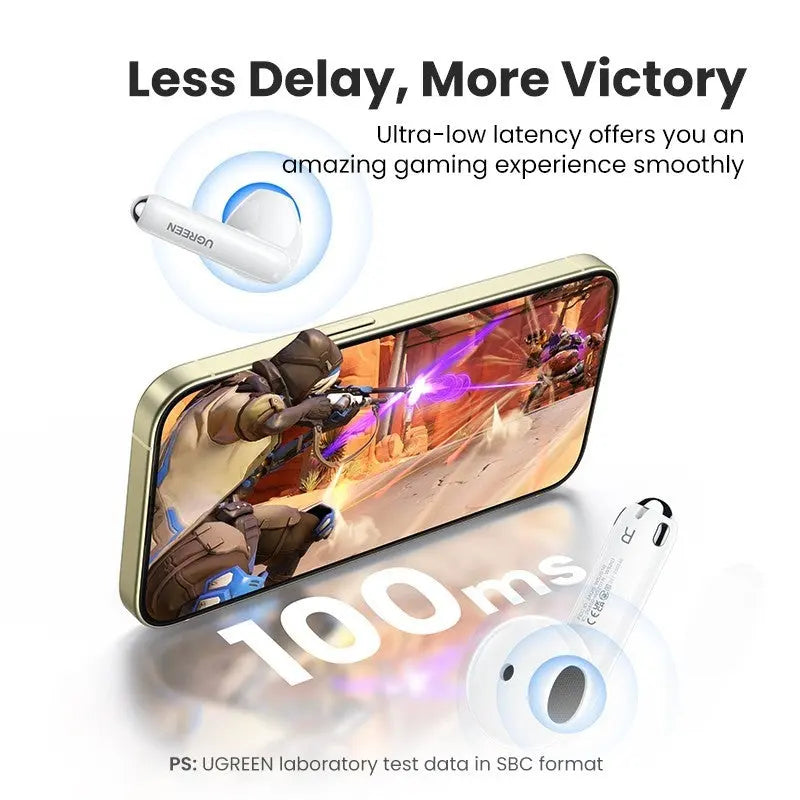 UGREEN HiTune H5 True Wireless Bluetooth 5.3 Active Noise Cancelling Earbuds 26H Battery 13.6mm Drivers White 15612 Ugreen