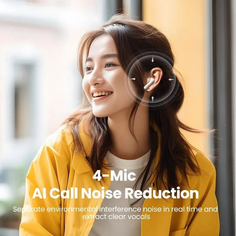 UGREEN HiTune H5 True Wireless Bluetooth 5.3 Active Noise Cancelling Earbuds 26H Battery 13.6mm Drivers White 15612 Ugreen