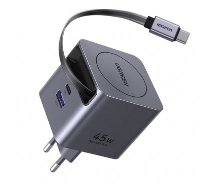 UGREEN 45W GaN Fast Charger with Retractable Cable (65822)