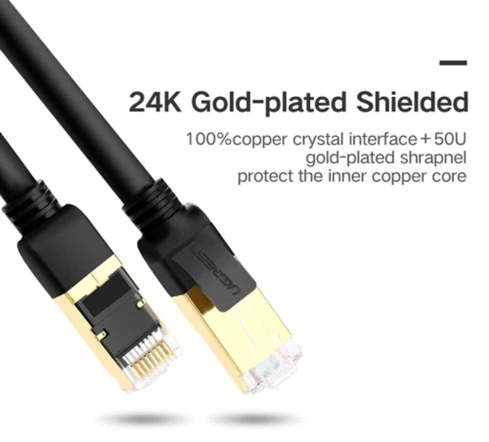 UGREEN Cat 7 Ethernet Cable 1.5M F/FTP Ultra Durable Shielded LAN 10Gbps 600MHz S/STP Molded Stranded Copper (11277) Ugreen