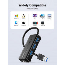 UGREEN USB Ethernet Adapter Gigabit 1000Mbps RJ45 Network 3-Port USB 3.0 Hub Laptop PC MacBook Windows Linux Wired Internet 20265 Ugreen