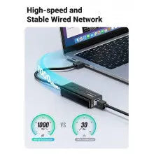 UGREEN USB Ethernet Adapter Gigabit 1000Mbps RJ45 Network 3-Port USB 3.0 Hub Laptop PC MacBook Windows Linux Wired Internet 20265 Ugreen