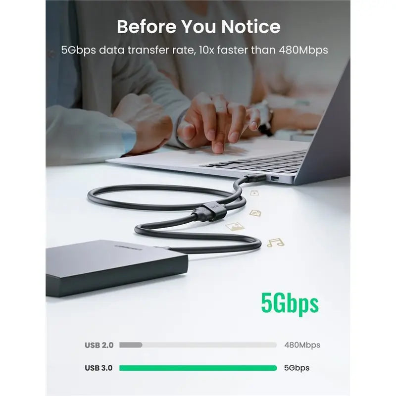 UGREEN USB 3.0 Type A Extension Cable 3M Male to Female 5Gbps Data Transfer PlayStation Xbox Oculus VR USB Flash (30127) Ugreen