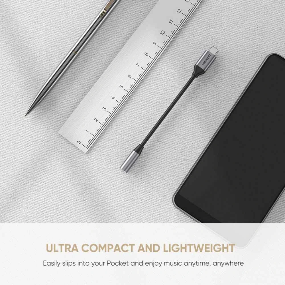UGREEN USB C to 3.5mm Headphone Adapter Male to Female Jack Mi 11 Ultra P40 Pro P30 Pro OnePlus 9 8 Pro 10cm Cable (30632) Ugreen