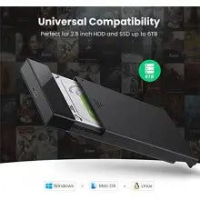 UGREEN 2.5 Inch External Hard Drive Enclosure USB 3.0 SATA III 5Gbps UASP HDD SSD Case 7mm 9.5mm Portable Laptop PC (30848) Ugreen