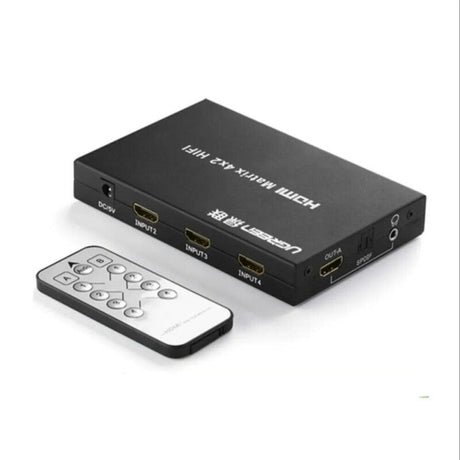 UGREEN 4x2 HDMI Matrix Switch 4 In 2 Out HDMI Splitter with IR Remote 1080P 3D Video TV Projector Monitor 40216 Ugreen