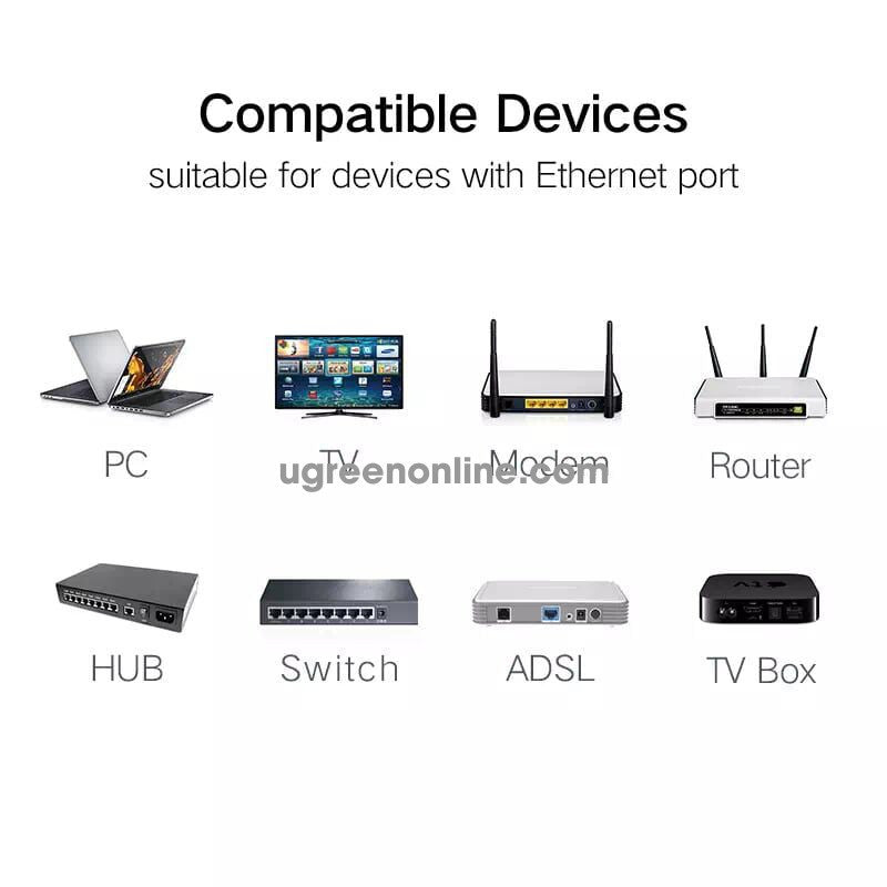 UGREEN RJ45 Connectors 100-Pack Network Cat5 Cat5e Ethernet Cable Gold-Plated 8P8C Modular Plugs Reliable LAN Connection 50246 Ugreen