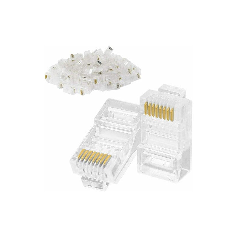 UGREEN RJ45 Connectors 100-Pack Network Cat5 Cat5e Ethernet Cable Gold-Plated 8P8C Modular Plugs Reliable LAN Connection 50246 Ugreen