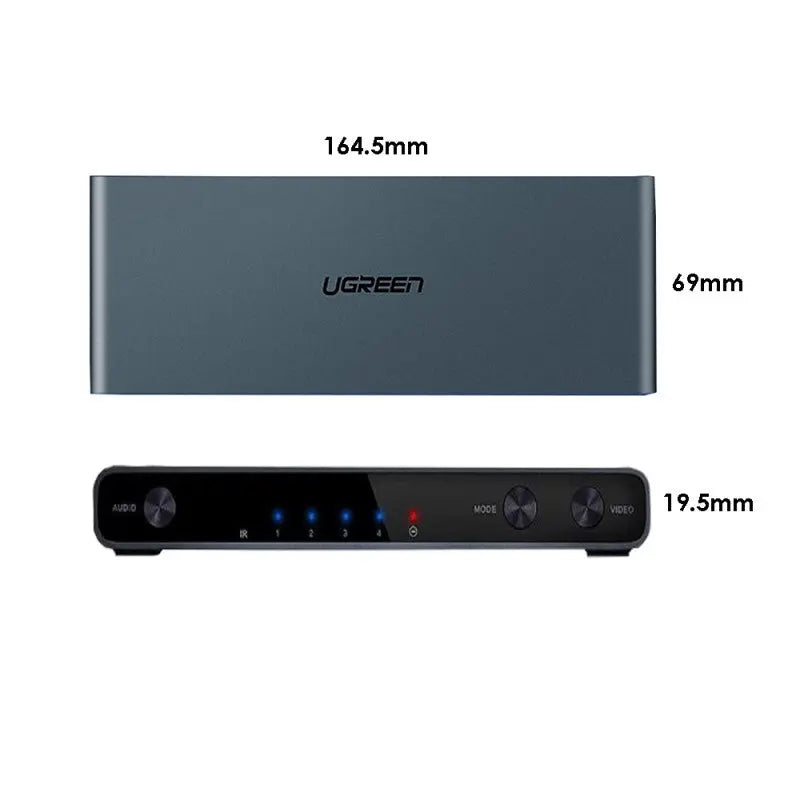 UGREEN HDMI 4x1 Quad Multi-Viewer 4 In 1 Out HDMI Switcher Seamless Switching Full HD 1080P TV Monitor Projector Display 50745 Ugreen