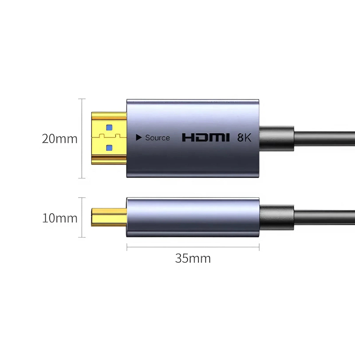 UGREEN HD183 HDMI connector dimensions