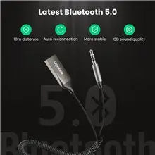 UGREEN Bluetooth 5.3 Car AUX Receiver 3.5mm Wireless Audio Adapter Hands-Free Calling HiFi Music Streaming (70601) Ugreen