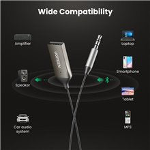 UGREEN Bluetooth 5.3 Car AUX Receiver 3.5mm Wireless Audio Adapter Hands-Free Calling HiFi Music Streaming (70601) Ugreen