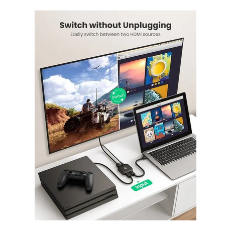 GREEN HDMI Switch 2-in-1 Out Bi-Directional HDMI Splitter 4K 60Hz 1080P 3D TV Monitor Projector Auto Switch 80126 Ugreen