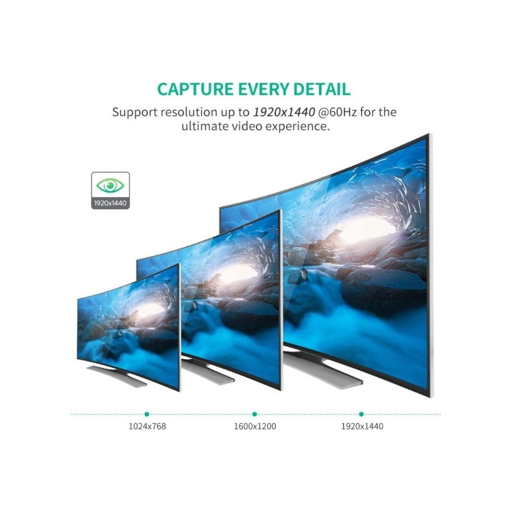 UGREEN 1x2 VGA Splitter Box Dual Display VGA Video Splitter Without Built-in Cable Monitor Projector TV Display Extension 80190 Ugreen