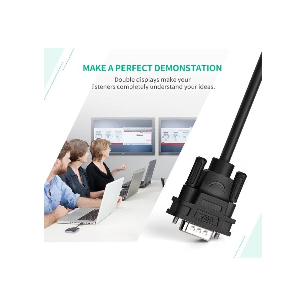 UGREEN 1x2 VGA Splitter Box Dual Display VGA Video Splitter Without Built-in Cable Monitor Projector TV Display Extension 80190 Ugreen