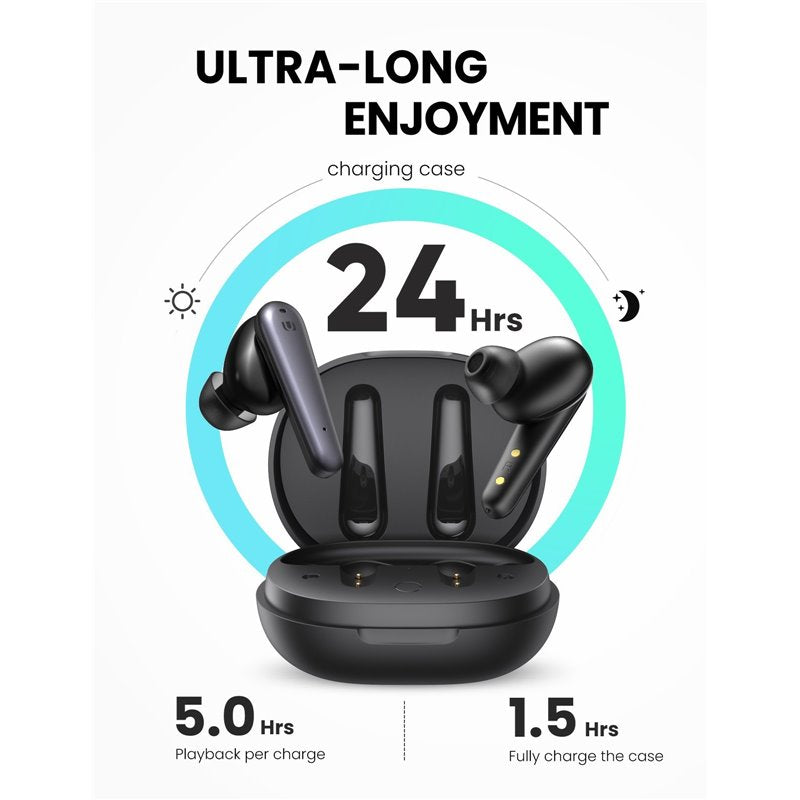 UGREEN HiTune T1 True Wireless Earbuds Bluetooth 5.0 Deep Bass Clear Calls Touch Control 27H Playtime USB-C Fast Charging White 80650 Ugreen