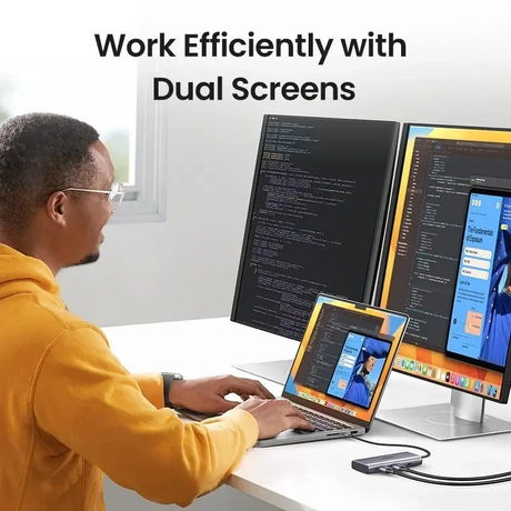 UGREEN 7-in-1 USB C Multifunctional Adapter 2 HDMI 2 USB A 3.0 3 USB A 2.0 100W PD Hub Dock Multi Port (35897) Ugreen