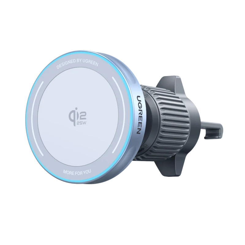 UGREEN 25W MagFlow Magnetic Wireless Car Charger (55967) – Qi2 & MagSafe Compatible Fast Charging Vent Mount
