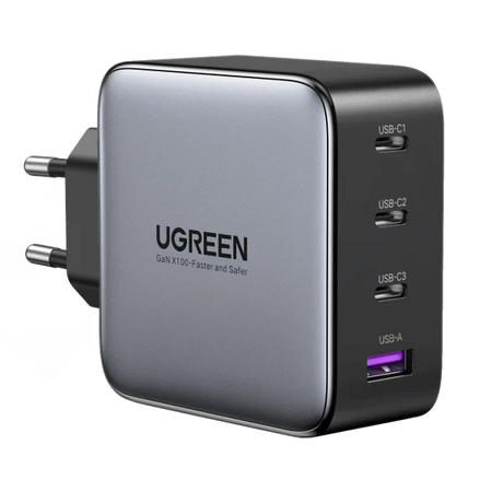 UGREEN 100W 4-Port 3C1A GaN Fast PD Charger Laptop Tablet Phone Desktop USB-C Wall Charger Multi Device Charging (40747) Ugreen