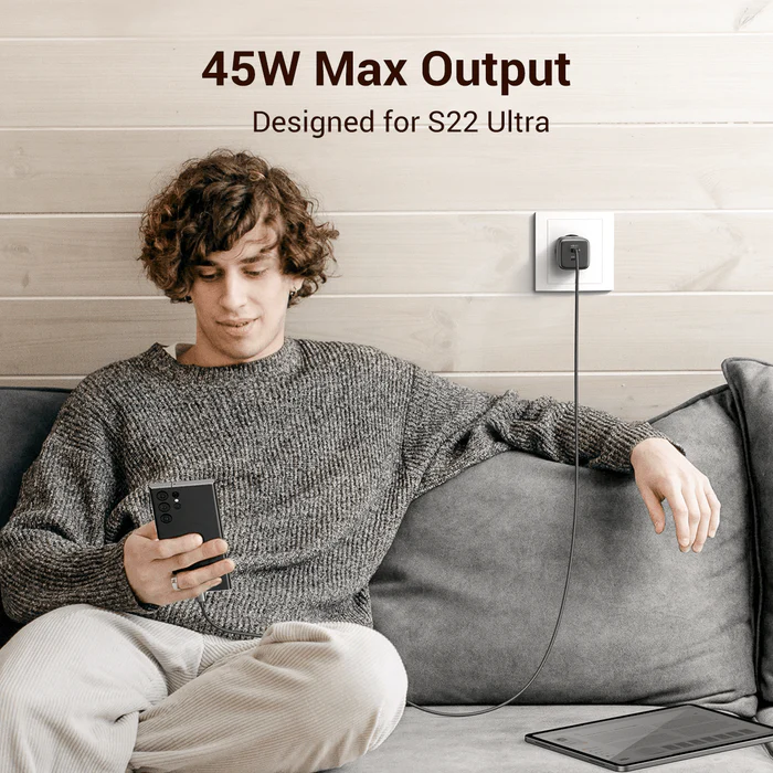 UGREEN 45W Nexode 2-Port USB C Charger GaN II Tech Galaxy S22 Ultra S21 MacBook Air iPhone 14 Pro Max Plus Wall (90573) Ugreen