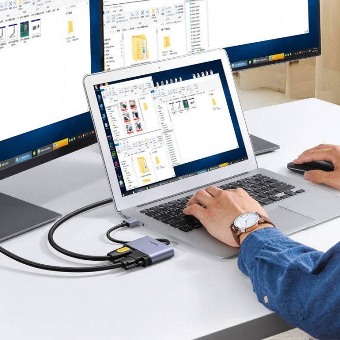 UGREEN USB 3.0 to HDMI VGA Adapter 15cm Aluminum Multiport Converter 1080P HD Video Laptop PC Monitor Projector 20518 Ugreen