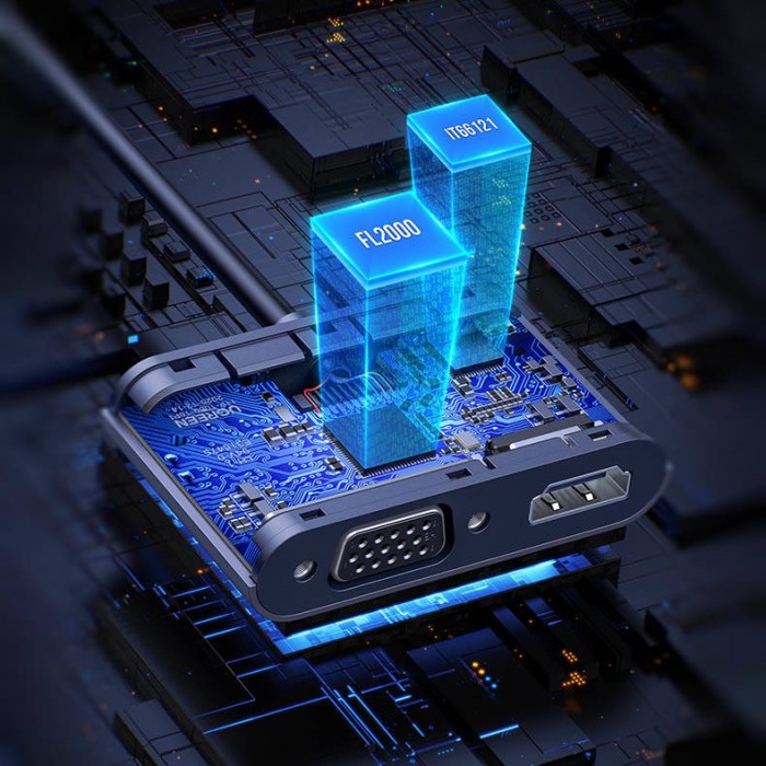 UGREEN USB 3.0 to HDMI VGA Adapter 15cm Aluminum Multiport Converter 1080P HD Video Laptop PC Monitor Projector 20518 Ugreen