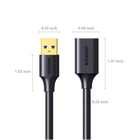 UGREEN Usb 3.0 Extension Cable Ugreen Usb 3.0 Adapter Type A Male To Female Extender Cord 6Ft 6Ft, Black (10373) Ugreen