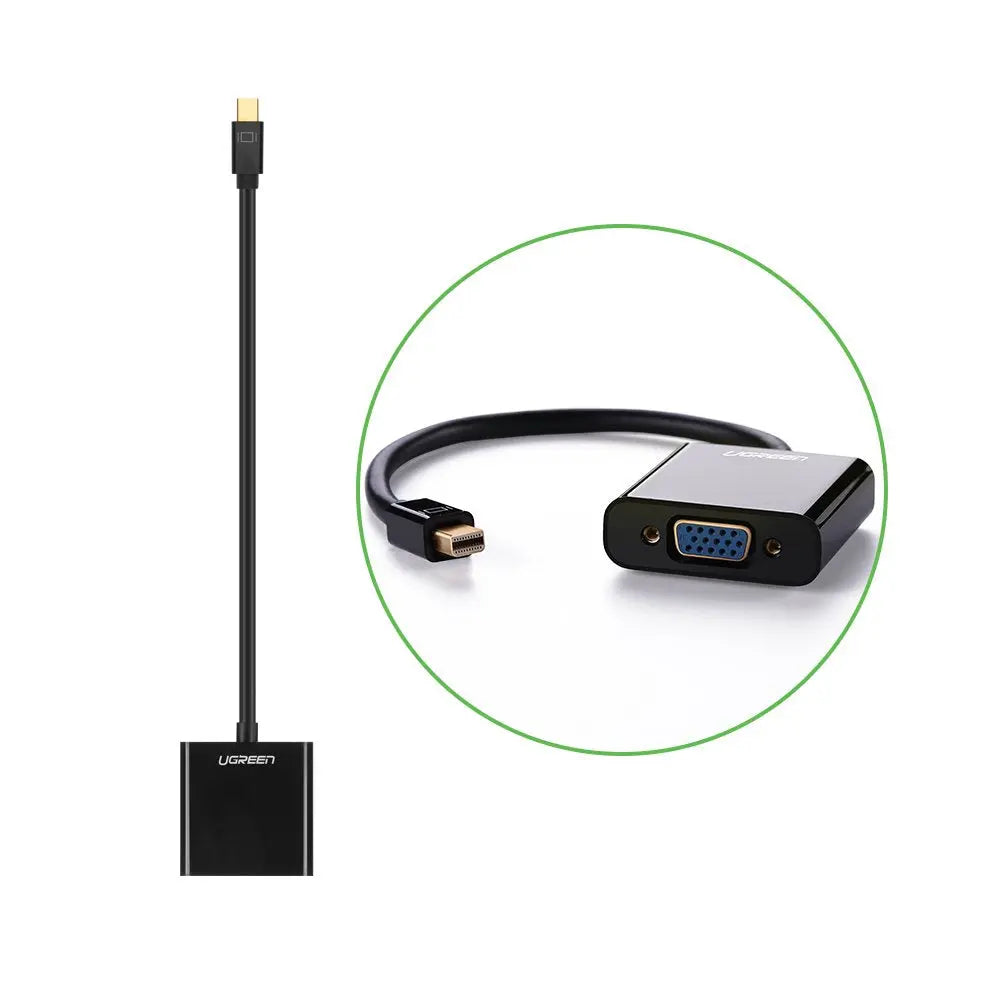Mini DP to VGA, Ugreen Mini DisplayPort Thunderbolt Compatible to VGA Male to Female Adapter Black (10437) Ugreen