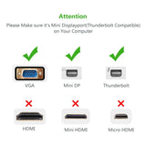 Mini DP to VGA, Ugreen Mini DisplayPort Thunderbolt Compatible to VGA Male to Female Adapter Black (10437) Ugreen