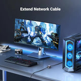 UGREEN Ethernet Extender 10Gbps Coupler Cat8 Cat7 Cat6 Cat5 Cable 328ft Long Distance Aluminum Alloy Shell Space Grey (15117)