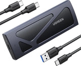 UGREEN NVMe M.2 এক্সটার্নাল SSD এনক্লোজার 10Gbps USB 3.2 অ্যালুমিনিয়াম টুল-ফ্রি কেস PCI-E NVMe রিডার USB C সাপোর্ট করে M এবং B&amp;M কী সাইজ 2230/2242 /2260/2280 SSD - কালো (15512) 