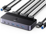 UGREEN USB 3.0 KVM Switch HDMI 2-in-1 4K 60Hz 3 USB-A 1 USB-C Ports Keyboard Mouse Monitor Share 2 Computers 15707