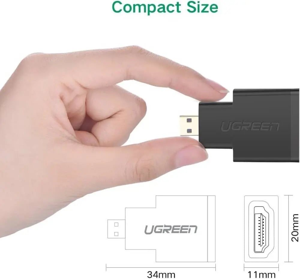 UGREEN মাইক্রো HDMI পুরুষ থেকে HDMI মহিলা অ্যাডাপ্টার - কালো (২০১০৬)