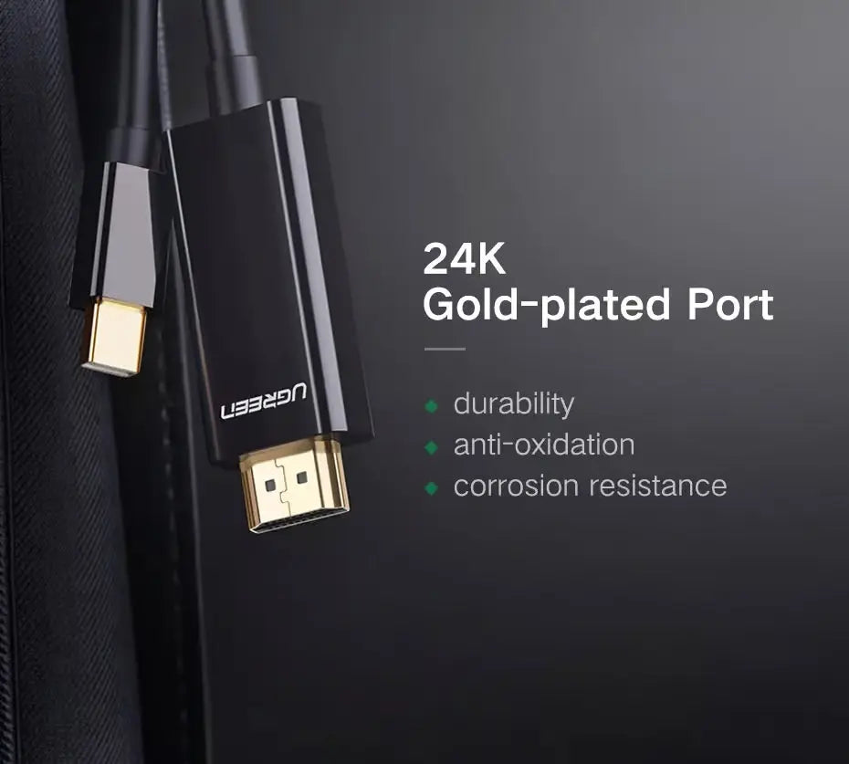 UGREEN 1.5M Mini DisplayPort Male to HDMI Male Cable 4K Thunderbolt 2 (20848) - Ugreen India